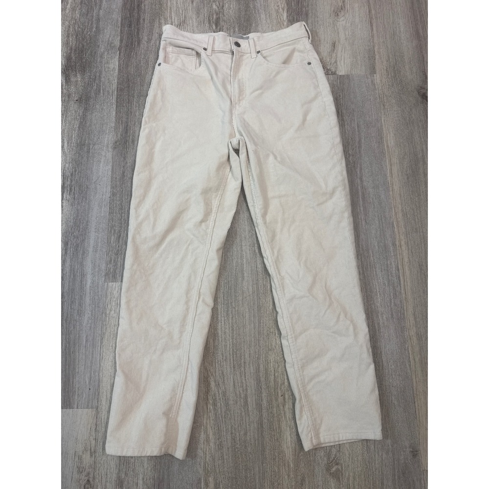 Everlane Cream‎ Corduroy Straight Leg High Rise Pants Size 29 Off-White